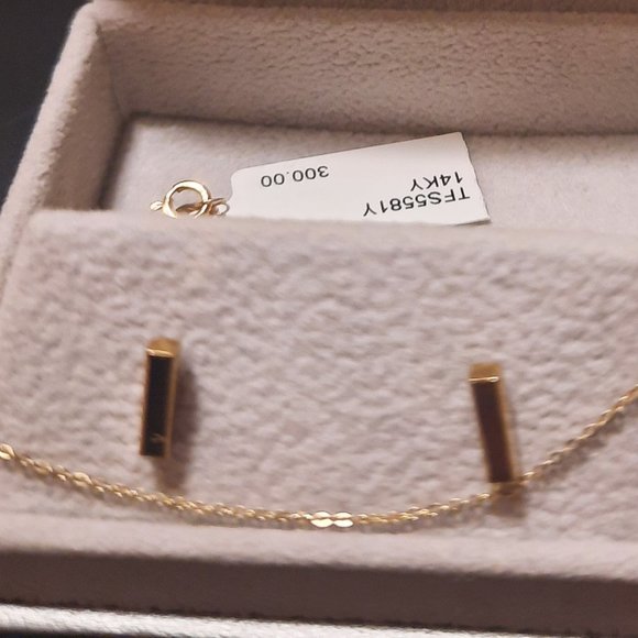 14K Gold Bar Studs And Necklace Box Set by BONY LEVY - Picture 2 of 6